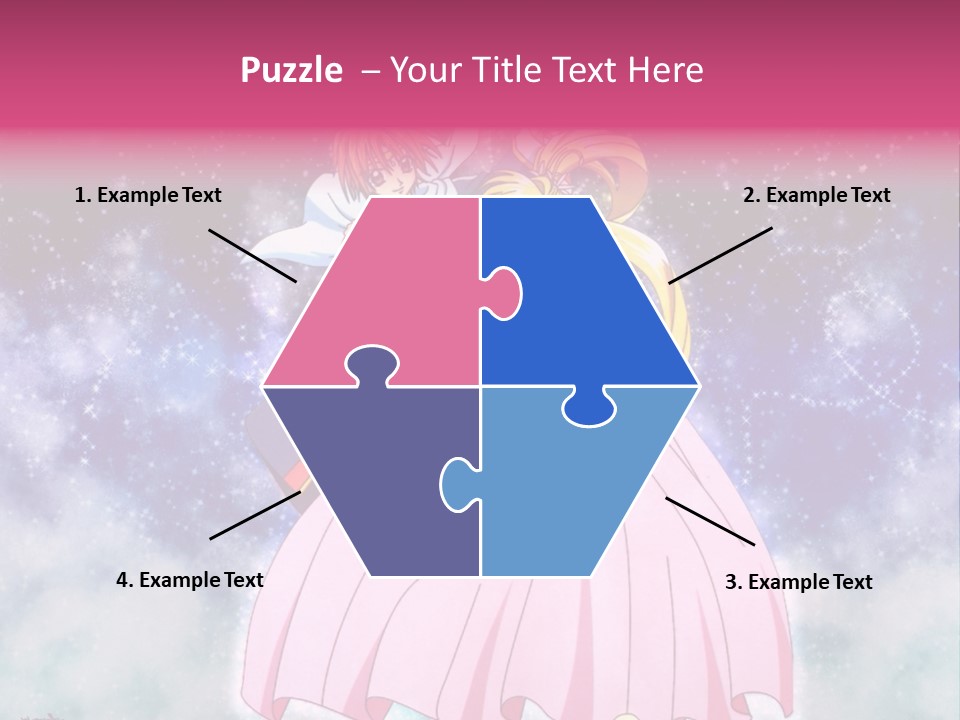 A Couple Of Anime Characters Sitting On Top Of Each Other PowerPoint Template