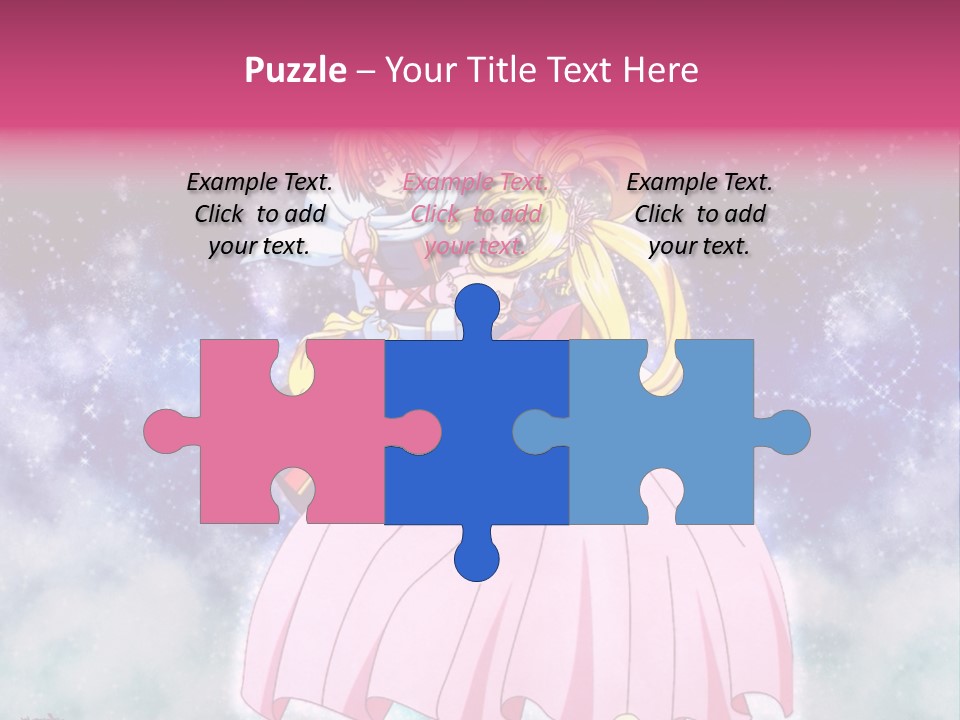 A Couple Of Anime Characters Sitting On Top Of Each Other PowerPoint Template