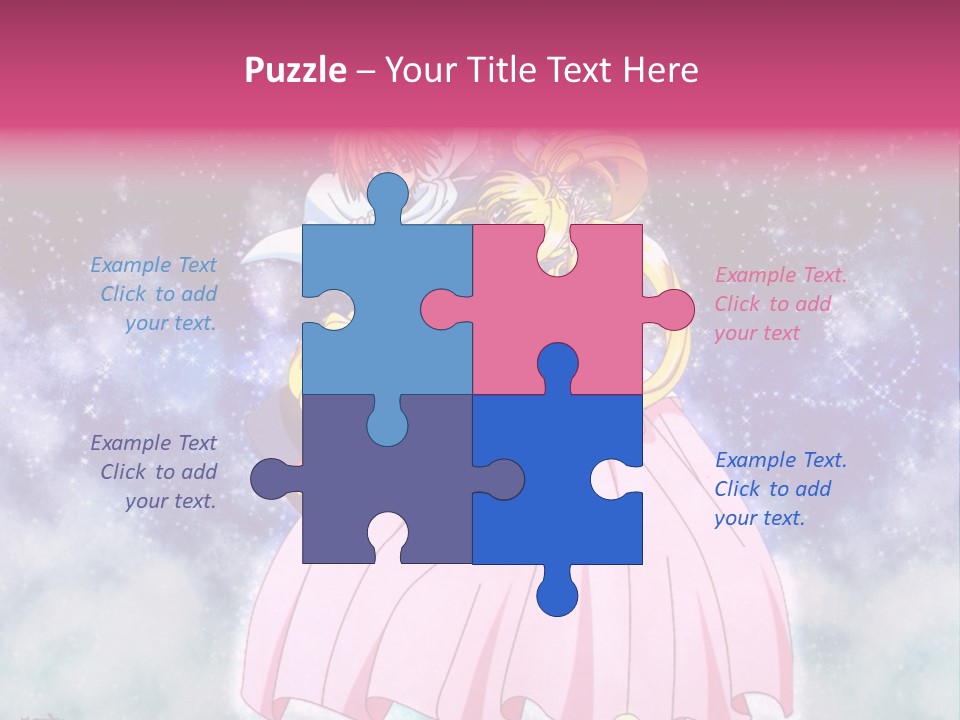 A Couple Of Anime Characters Sitting On Top Of Each Other PowerPoint Template