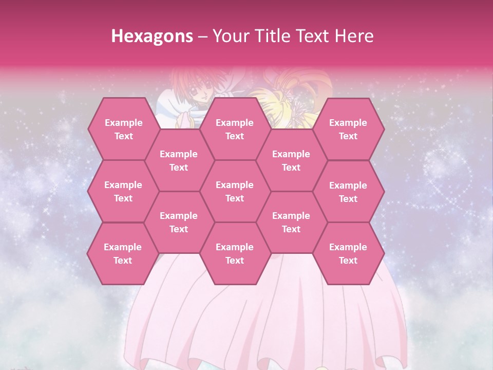 A Couple Of Anime Characters Sitting On Top Of Each Other PowerPoint Template