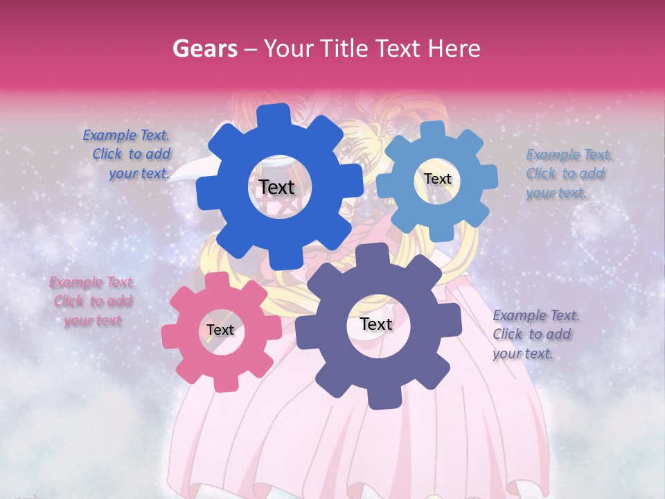 A Couple Of Anime Characters Sitting On Top Of Each Other PowerPoint Template