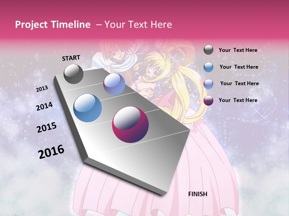 A Couple Of Anime Characters Sitting On Top Of Each Other PowerPoint Template