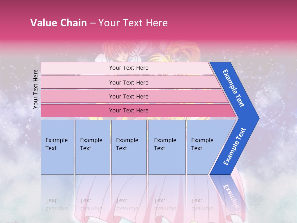 A Couple Of Anime Characters Sitting On Top Of Each Other PowerPoint Template