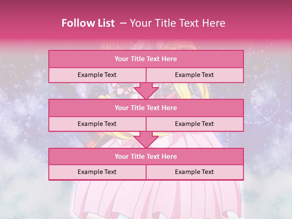 A Couple Of Anime Characters Sitting On Top Of Each Other PowerPoint Template