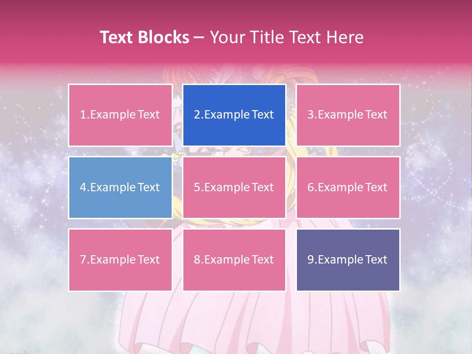 A Couple Of Anime Characters Sitting On Top Of Each Other PowerPoint Template