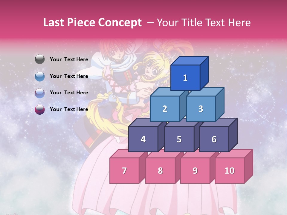 A Couple Of Anime Characters Sitting On Top Of Each Other PowerPoint Template
