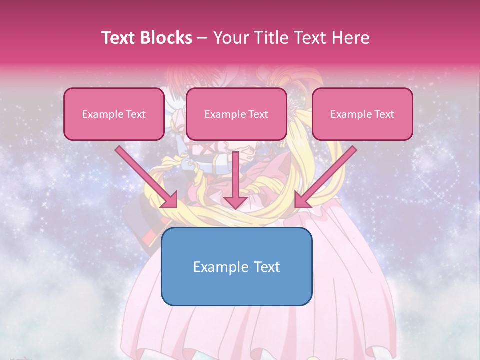 A Couple Of Anime Characters Sitting On Top Of Each Other PowerPoint Template