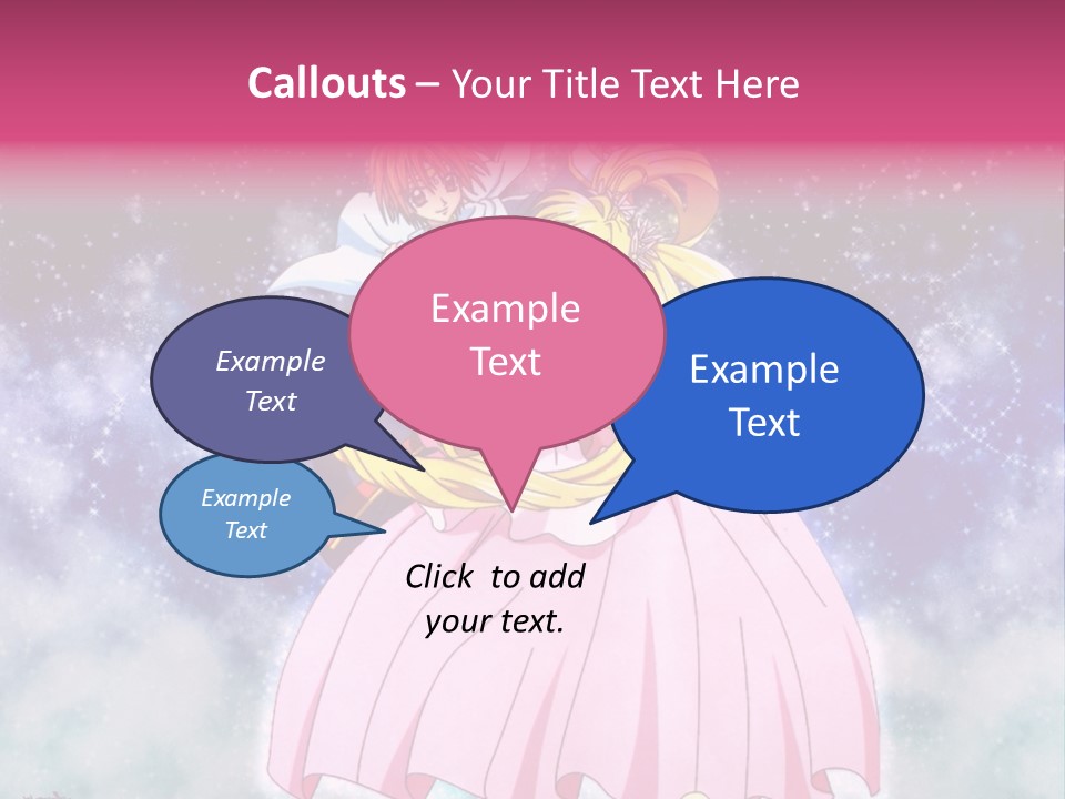 A Couple Of Anime Characters Sitting On Top Of Each Other PowerPoint Template