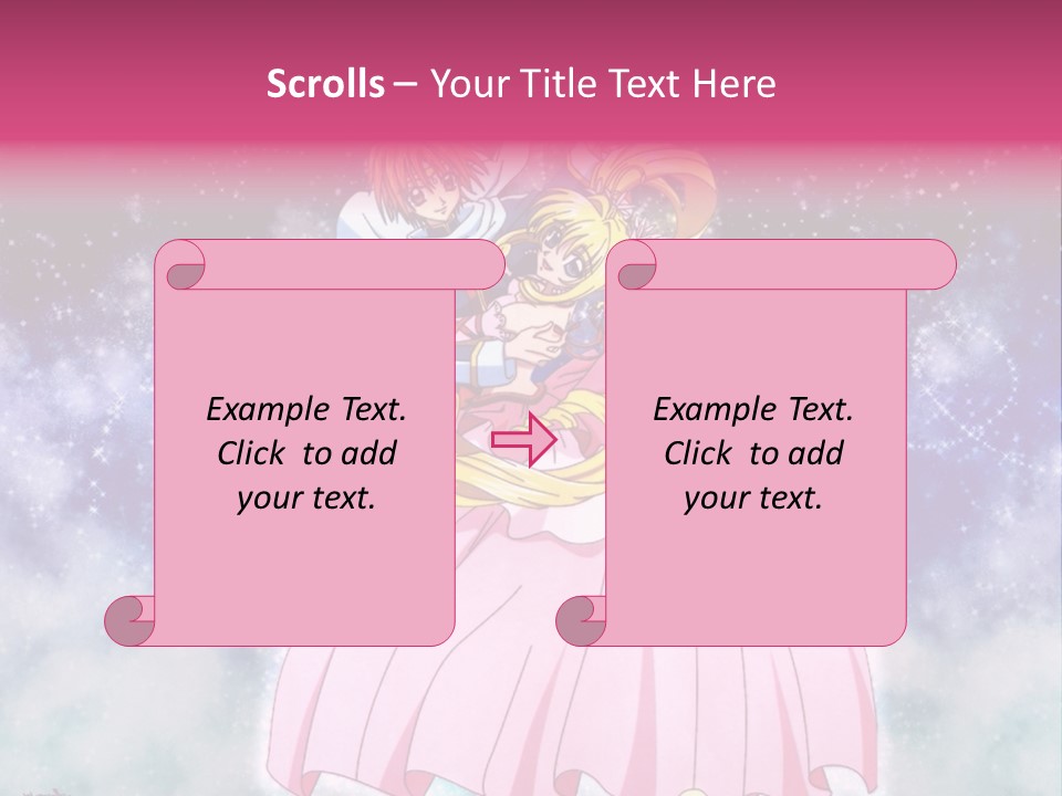 A Couple Of Anime Characters Sitting On Top Of Each Other PowerPoint Template