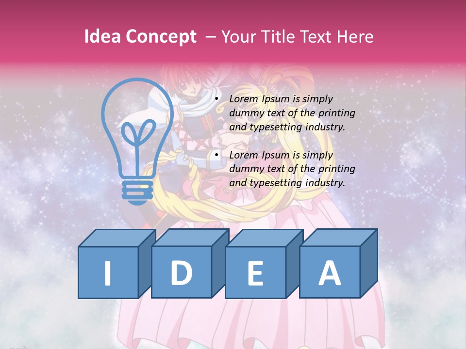 A Couple Of Anime Characters Sitting On Top Of Each Other PowerPoint Template