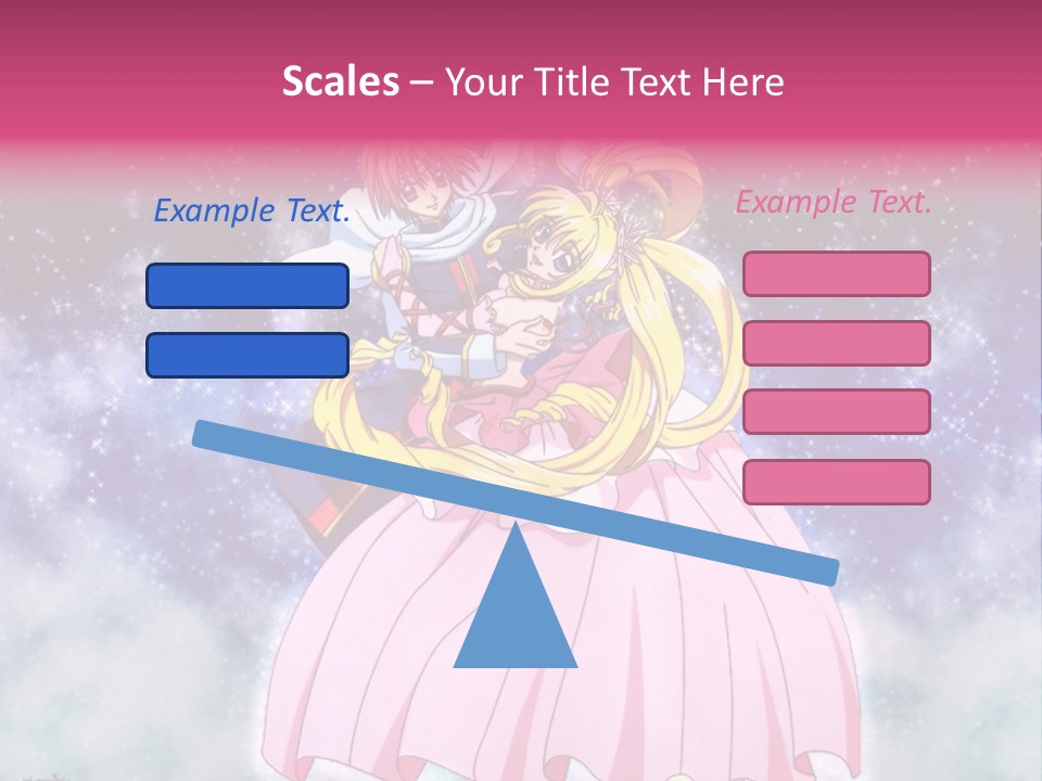 A Couple Of Anime Characters Sitting On Top Of Each Other PowerPoint Template