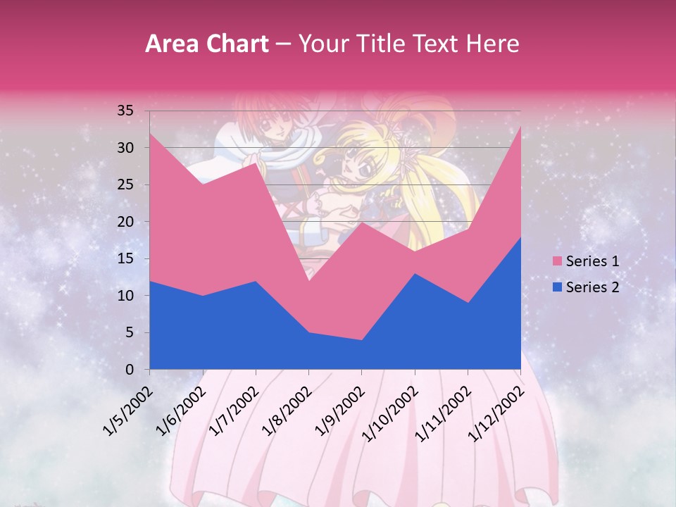 A Couple Of Anime Characters Sitting On Top Of Each Other PowerPoint Template