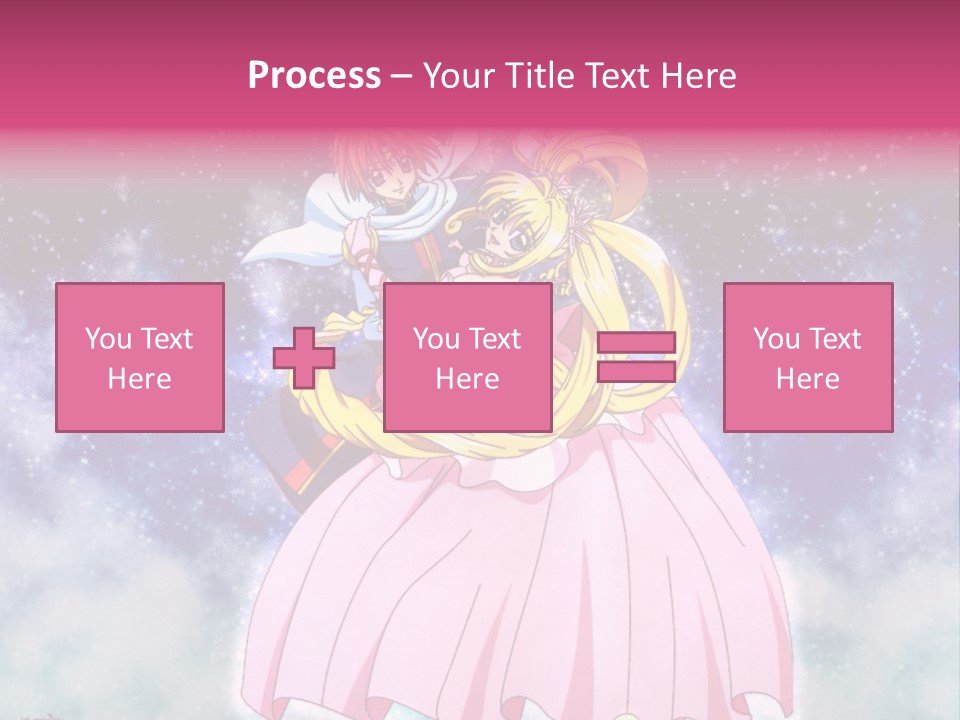 A Couple Of Anime Characters Sitting On Top Of Each Other PowerPoint Template