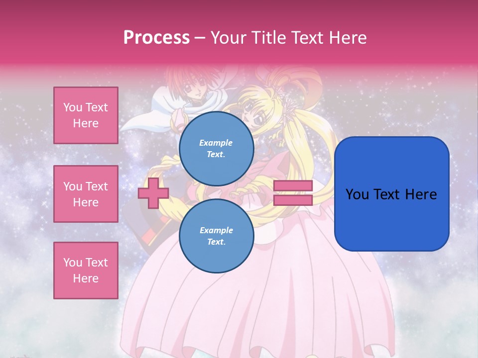 A Couple Of Anime Characters Sitting On Top Of Each Other PowerPoint Template