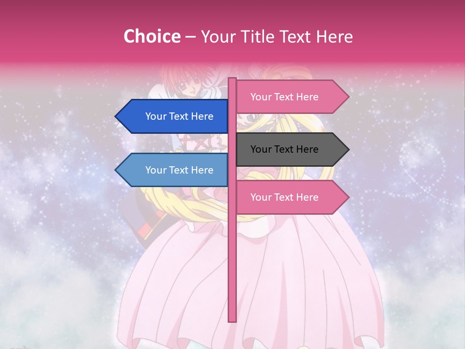 A Couple Of Anime Characters Sitting On Top Of Each Other PowerPoint Template