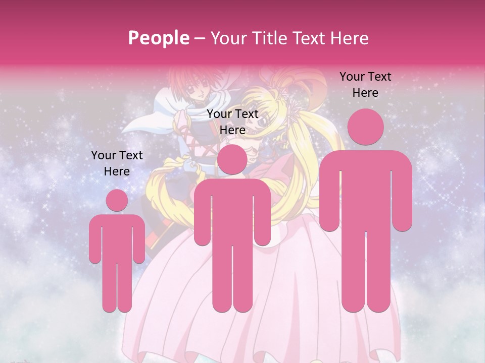 A Couple Of Anime Characters Sitting On Top Of Each Other PowerPoint Template