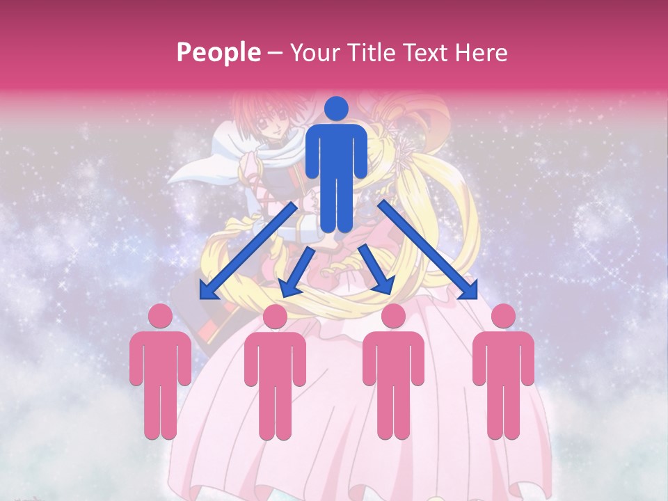 A Couple Of Anime Characters Sitting On Top Of Each Other PowerPoint Template