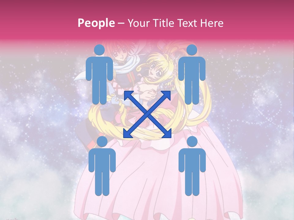 A Couple Of Anime Characters Sitting On Top Of Each Other PowerPoint Template