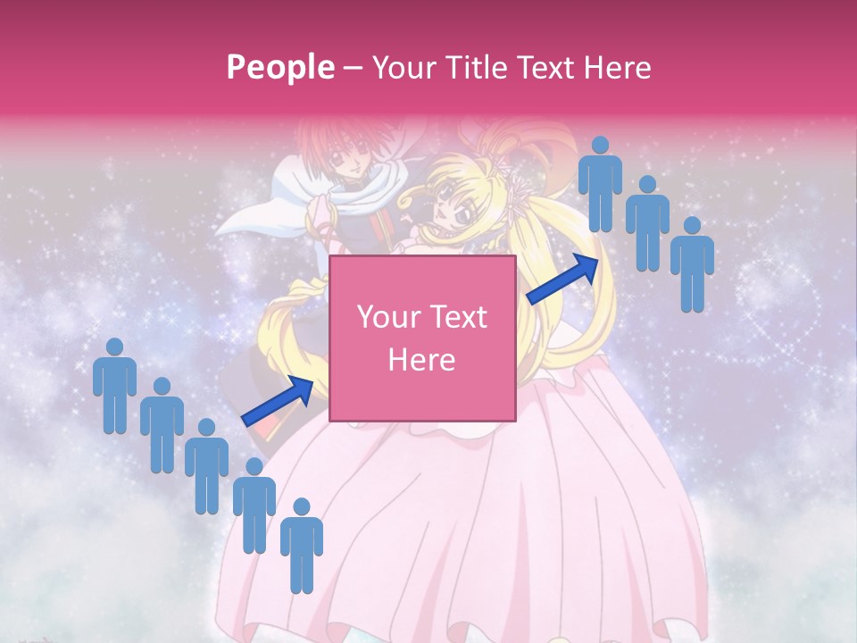A Couple Of Anime Characters Sitting On Top Of Each Other PowerPoint Template