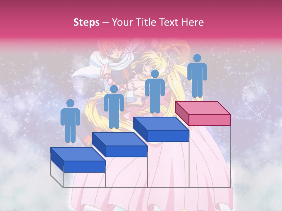 A Couple Of Anime Characters Sitting On Top Of Each Other PowerPoint Template