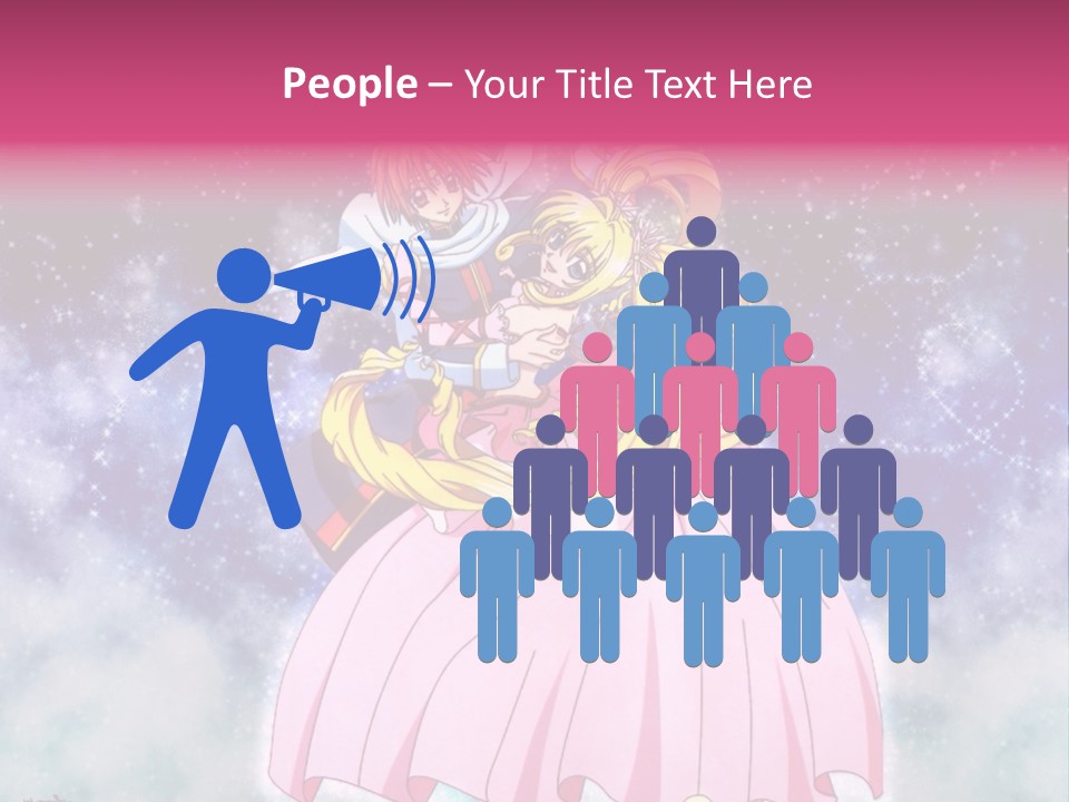 A Couple Of Anime Characters Sitting On Top Of Each Other PowerPoint Template