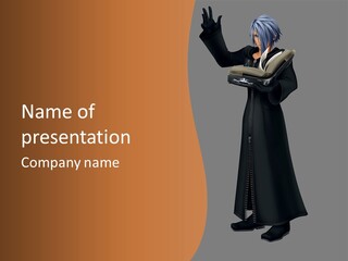 A Cartoon Character With A Book In His Hand PowerPoint Template