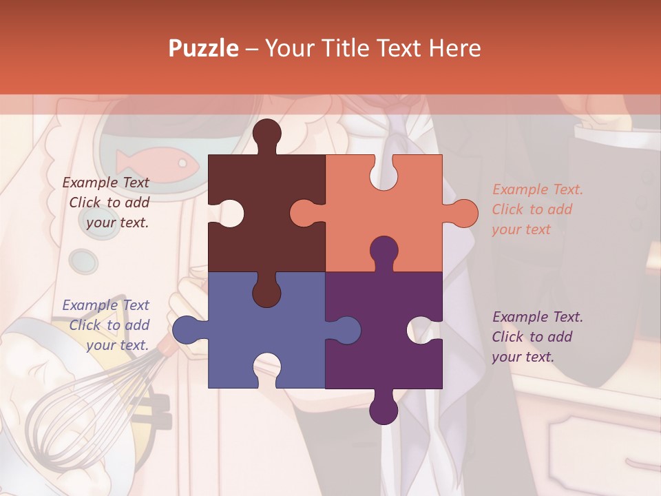 A Couple Of People Standing Next To Each Other In A Kitchen PowerPoint Template