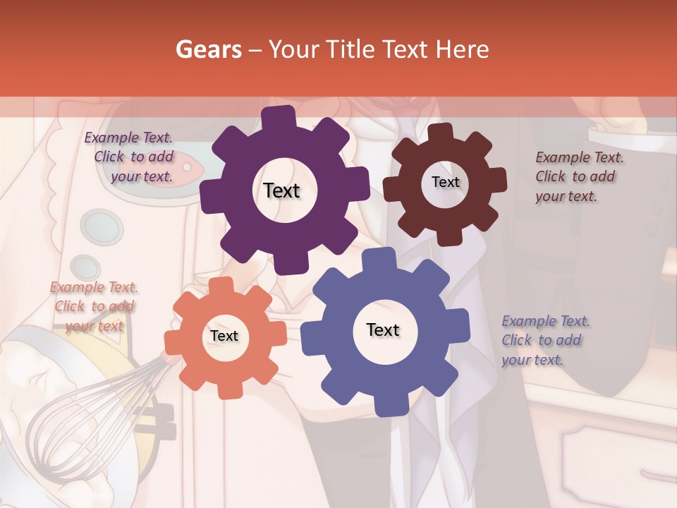 A Couple Of People Standing Next To Each Other In A Kitchen PowerPoint Template