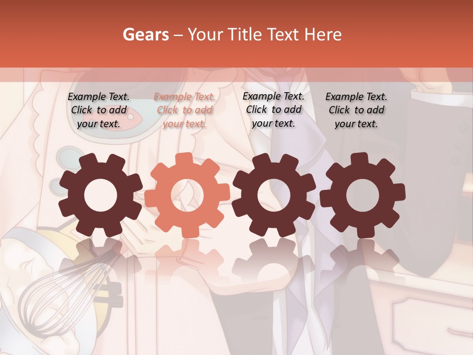 A Couple Of People Standing Next To Each Other In A Kitchen PowerPoint Template