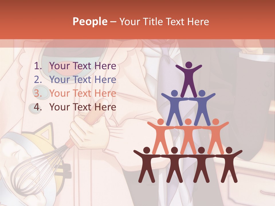 A Couple Of People Standing Next To Each Other In A Kitchen PowerPoint Template