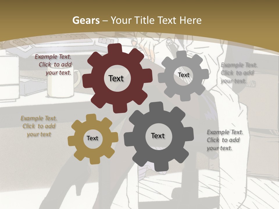 A Woman Sitting At A Desk With A Cup Of Coffee PowerPoint Template