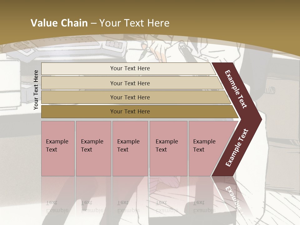 A Woman Sitting At A Desk With A Cup Of Coffee PowerPoint Template