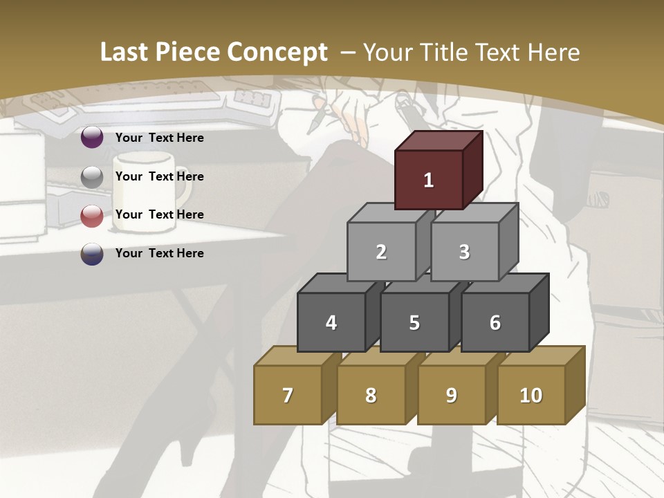 A Woman Sitting At A Desk With A Cup Of Coffee PowerPoint Template