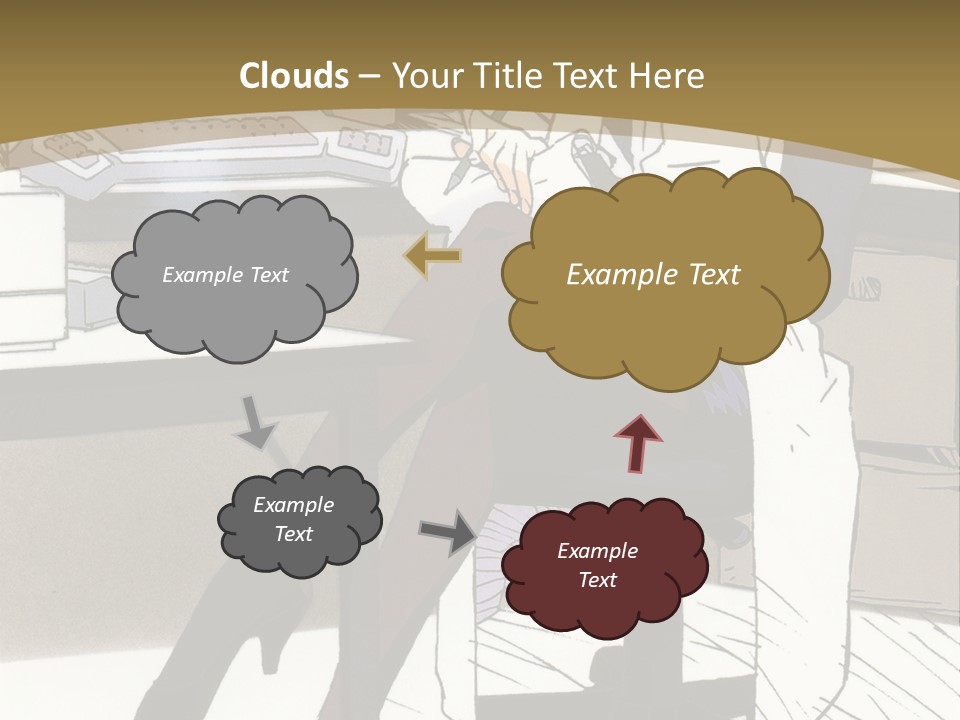 A Woman Sitting At A Desk With A Cup Of Coffee PowerPoint Template