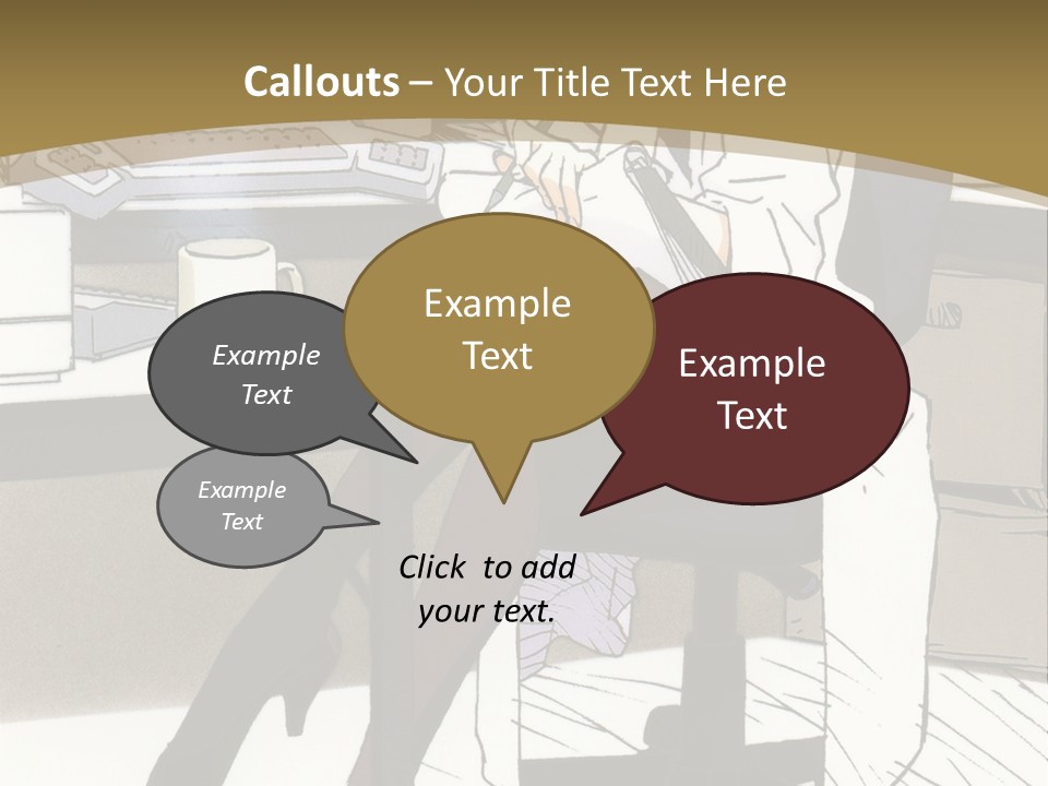 A Woman Sitting At A Desk With A Cup Of Coffee PowerPoint Template
