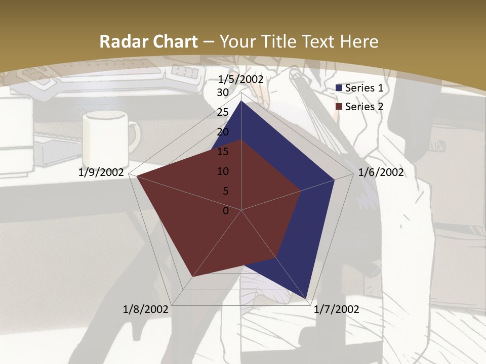 A Woman Sitting At A Desk With A Cup Of Coffee PowerPoint Template