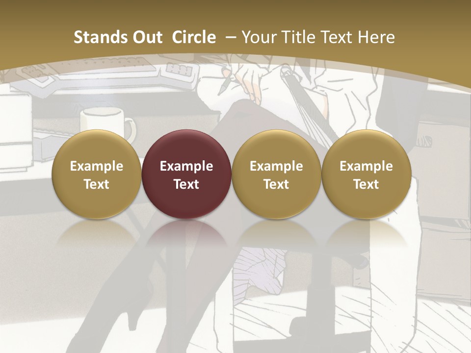 A Woman Sitting At A Desk With A Cup Of Coffee PowerPoint Template