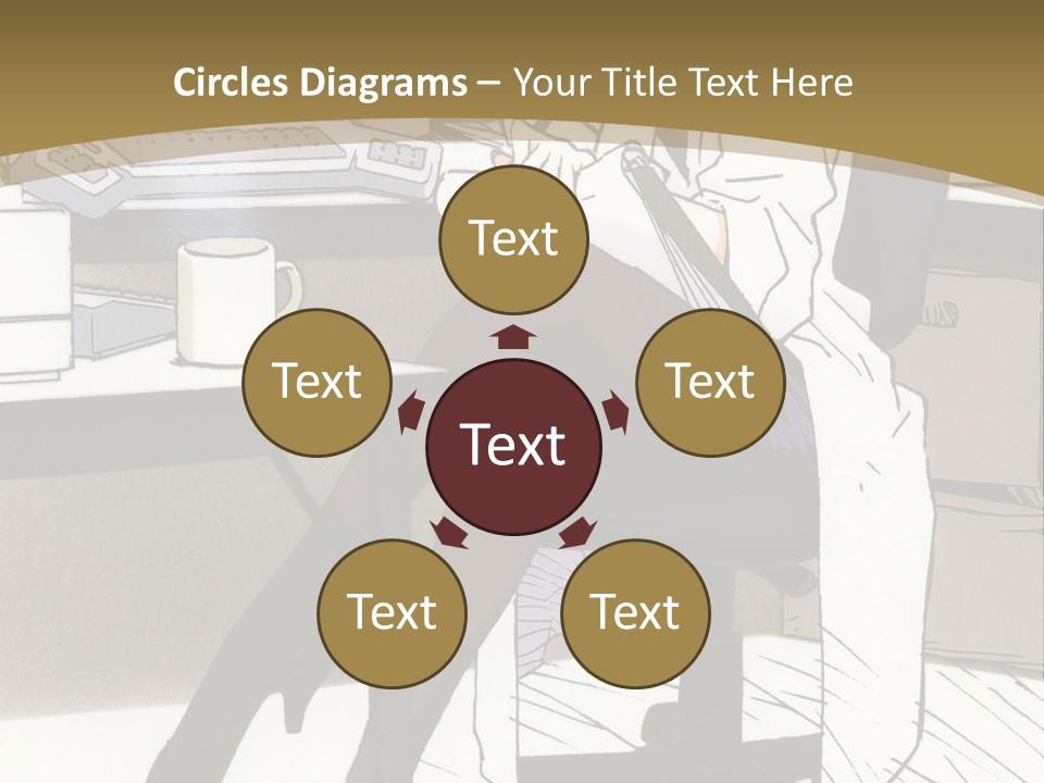 A Woman Sitting At A Desk With A Cup Of Coffee PowerPoint Template