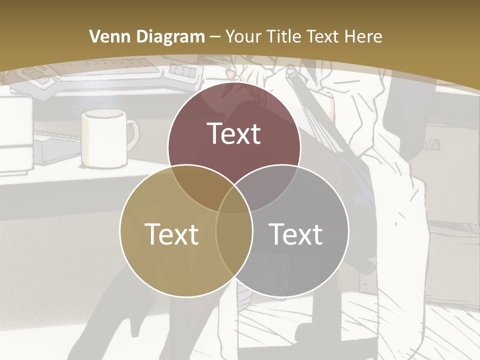 A Woman Sitting At A Desk With A Cup Of Coffee PowerPoint Template