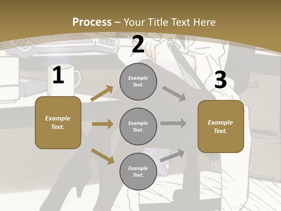 A Woman Sitting At A Desk With A Cup Of Coffee PowerPoint Template
