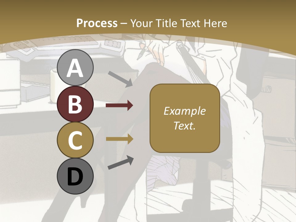 A Woman Sitting At A Desk With A Cup Of Coffee PowerPoint Template