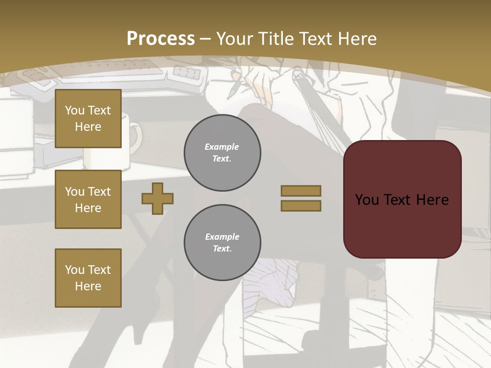 A Woman Sitting At A Desk With A Cup Of Coffee PowerPoint Template