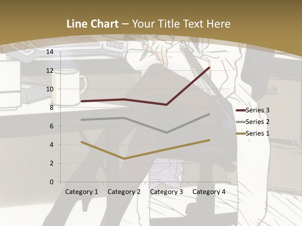 A Woman Sitting At A Desk With A Cup Of Coffee PowerPoint Template