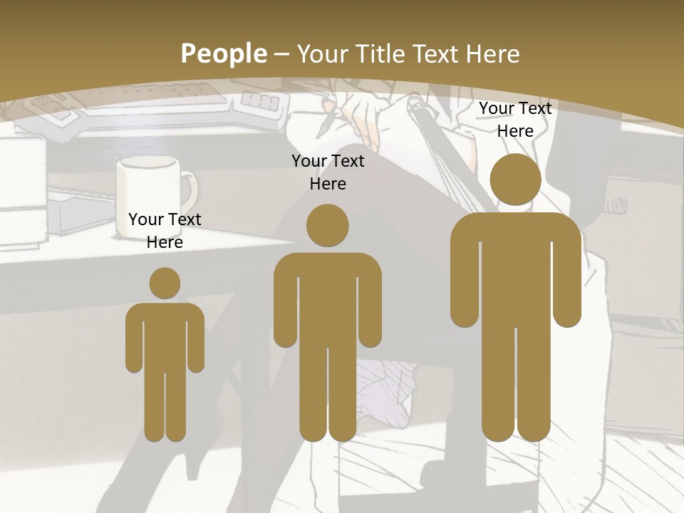 A Woman Sitting At A Desk With A Cup Of Coffee PowerPoint Template