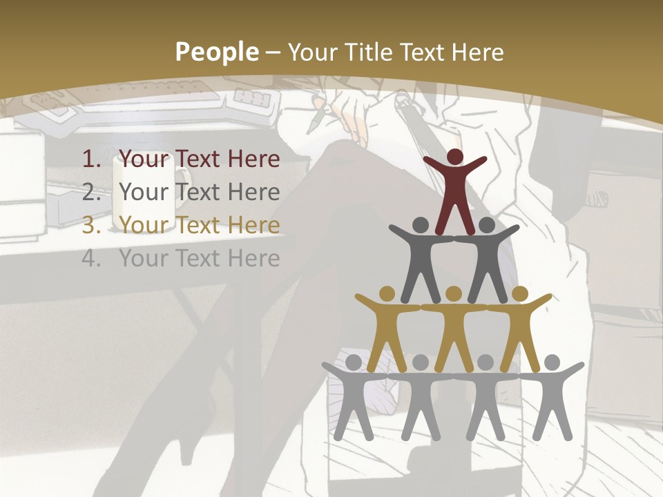 A Woman Sitting At A Desk With A Cup Of Coffee PowerPoint Template