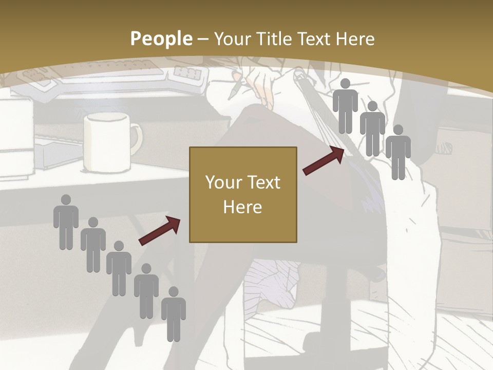 A Woman Sitting At A Desk With A Cup Of Coffee PowerPoint Template