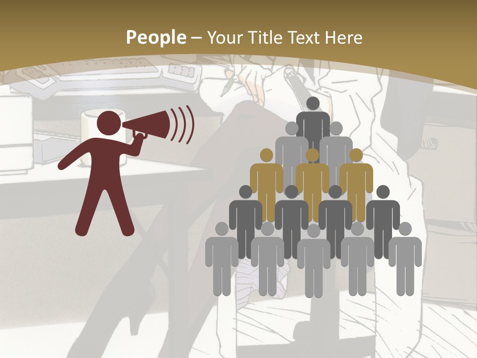 A Woman Sitting At A Desk With A Cup Of Coffee PowerPoint Template