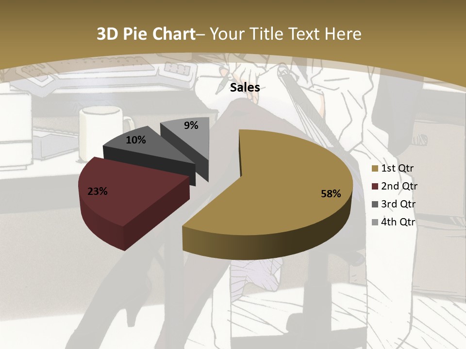 A Woman Sitting At A Desk With A Cup Of Coffee PowerPoint Template