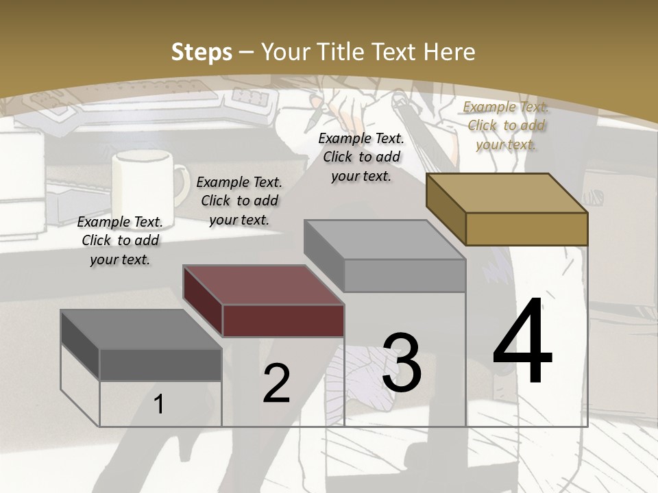 A Woman Sitting At A Desk With A Cup Of Coffee PowerPoint Template