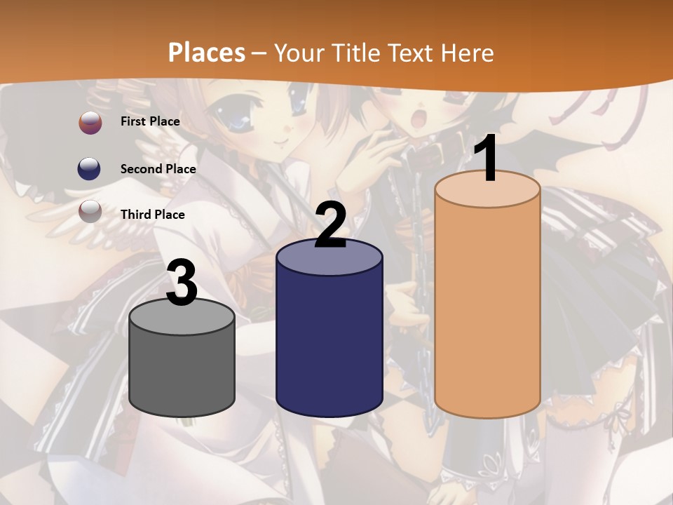 A Couple Of Anime Characters On A Checkered Floor PowerPoint Template